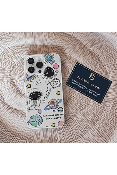 Transparent Case with Oppo Reno 4 Lite Compatible Astronaut Design