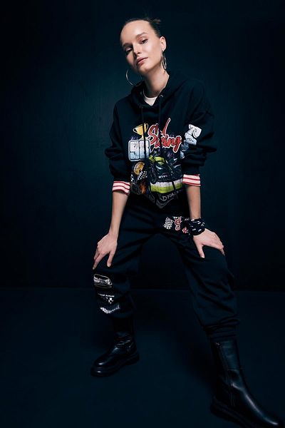 DeFacto Coool Oversize Fit Hooded εμπριμέ φούτερ A1096ax23sp