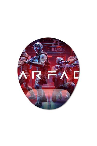 Pixxa موديل لوحة ماوس مع مسند للمعصم من Warface - 1 بيضاوي