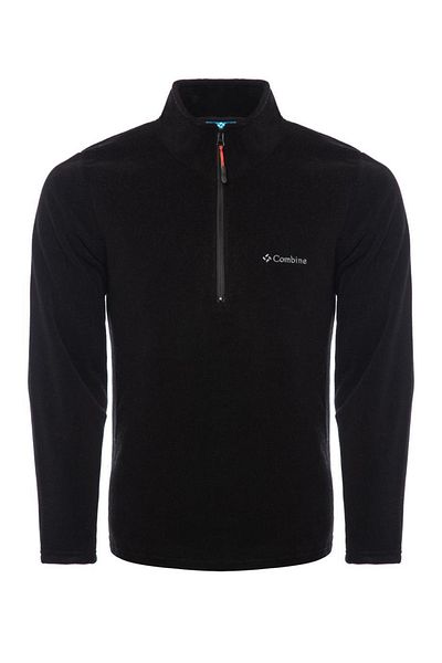 MAXIMILLIAN Pánský fleecový límec Bato Outdoor Fleece černé barvy s polovičním zipem