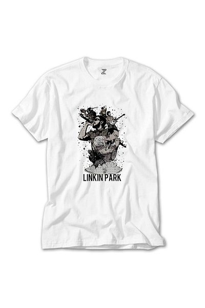 Z zepplin Λευκό μπλουζάκι με αφίσα Linkin Park Band