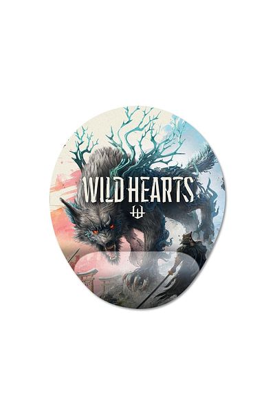 Pixxa موديل لوحة ماوس مع مسند للمعصم من Wild Hearts - 1 بيضاوي