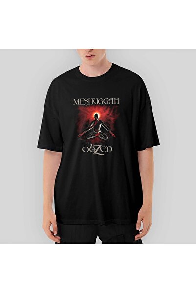 Z zepplin Tricou negru supradimensionat Meshuggah Obzen