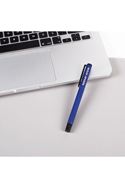Ofistike Kişiye Ve Isme Özel Isim Yazılı Kutulu Lacivert Tükenmez Kalem