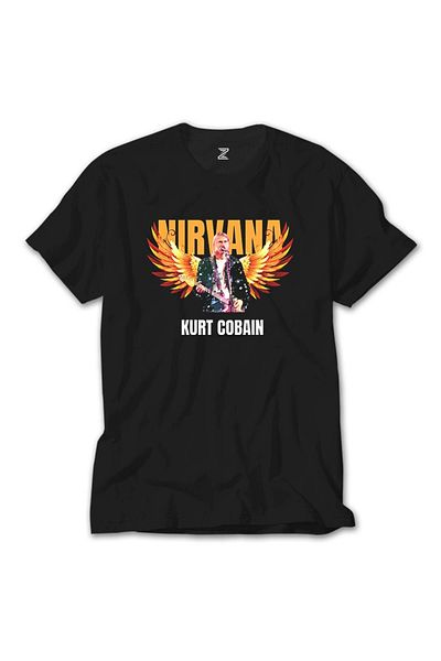 Z zepplin Μπλουζάκι Nirvana Kurt Cobain Guitar Angel Μαύρο