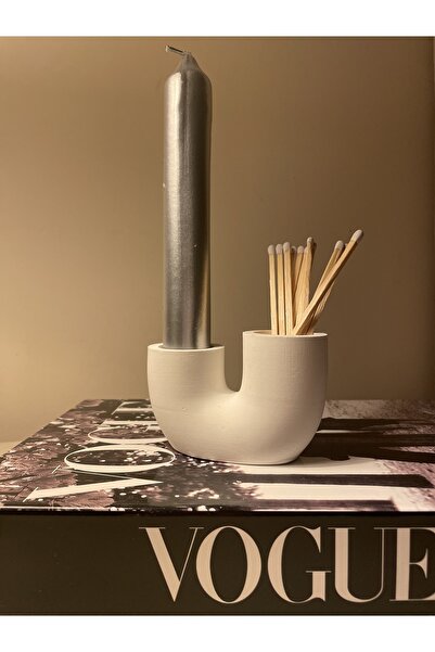 KUMS DESIGN Dekoratif U Şamdan Mumluk Tütsülük