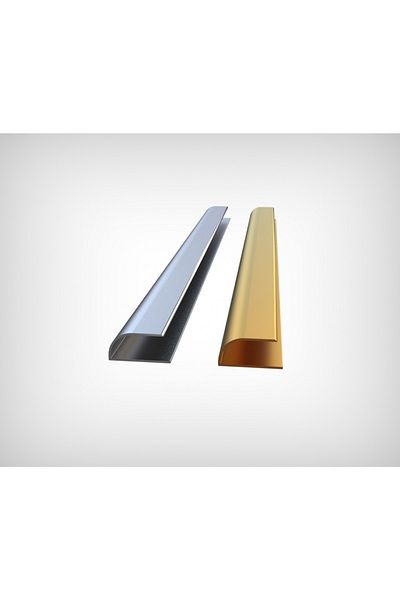 Emek Yapı Laminant Parke Oval U End Profile Trim Silver Gray Color 90cm