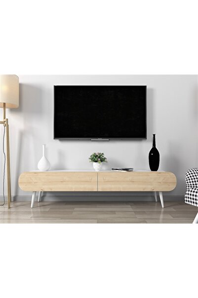 FLORADESİGN Flora Dia Dekoratiif Tv Ünitesi 150 Cm (BEYAZ-MEŞE)