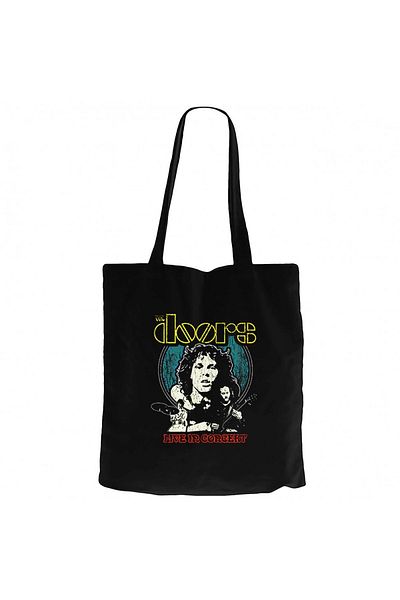 Z zepplin The Doors Live In Concert Black Canvas Tote Bag