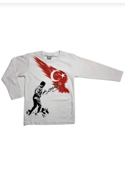 MaviMoure Μακρυμάνικο χτενισμένο βαμβακερό Ataturk Super Quality 23 Απριλίου 29 Οκτωβρίου Μακρυμάνικο μπλουζάκι Ataturk