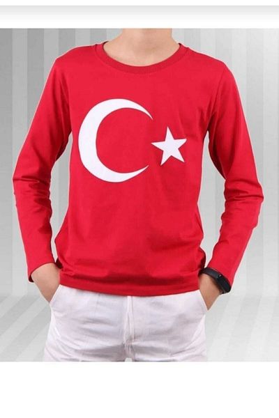 KURAFF Atatürk Long Sleeve Combed Cotton Super Quality 23 April 29 October Atatürk Long Sleeve T-Shirt