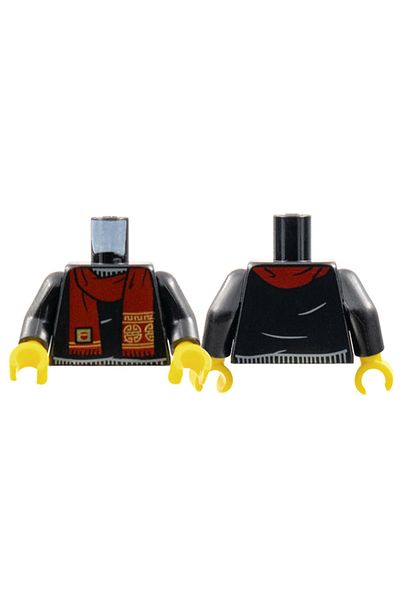 LEGO الأصلي Moc مخصص Minifigure Minifigure الجسم الجذع بورجوندي وشاح سترة سوداء