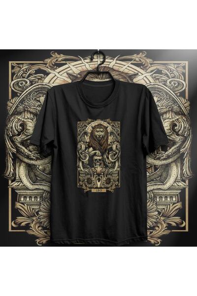 The Fame Zodiac Leu, Leo, Astrologie, Tricou cu semn zodiacal gotic