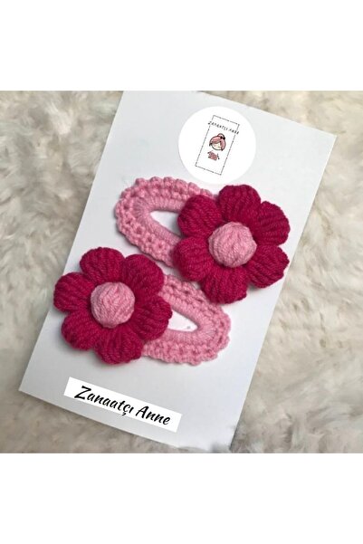 zanaatçı anne Σετ 2 τεμαχίων πλεκτό ροζ ηλίανθο αμιγκουρούμι με κουμπώματα γι...