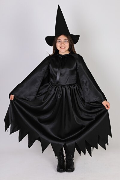 Annee Bakk Kız Çocuk Siyah Klasik Cadı Kostümü