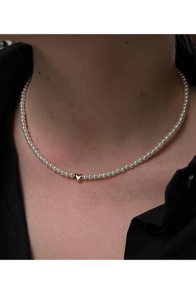 fullcontrol Mini Heart Necklace with Pearls