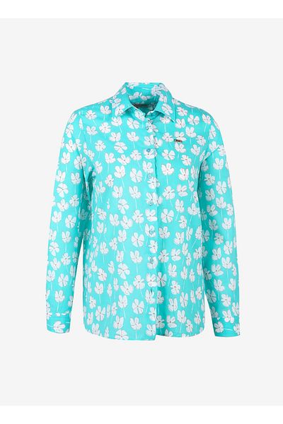 U.S. Polo Assn. Cămașă de damă cu modele florale colorate mentă - guler cămașă