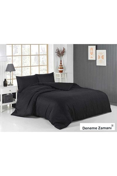 Deneme Zamanı Satin Duvet Cover Set with Dowry Box, Sheet Without Elastic, 2 Pillow Cases
