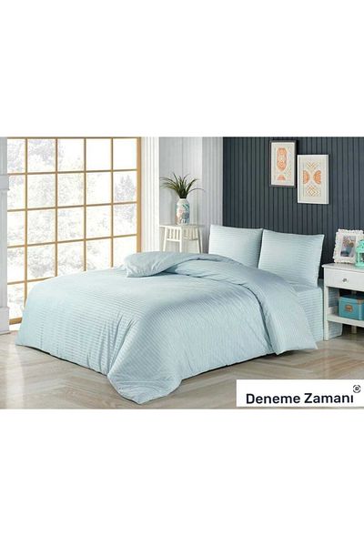 Deneme Zamanı Set Pilomă Satin cu Cutie de Zestre, Cearșaf Fără Elastic, 2 Fețe de Pernă