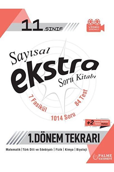 Palme Yayınevi Palme 11. Sınıf Sayısal 1. Dönem Tekrarı Ekstra Soru Kitabı Pa...