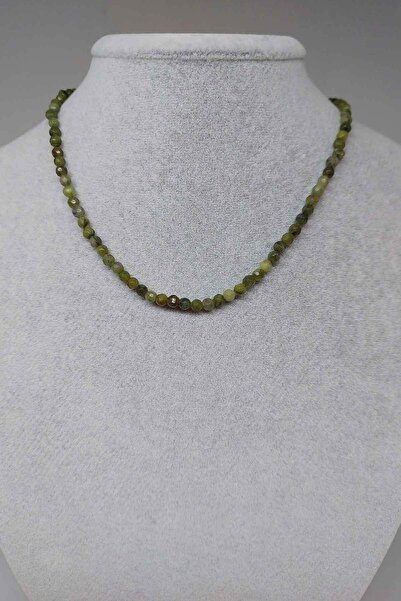 Yasamtohumu قلادة من حجر الزبرجد (ZEBERCET) مقاس 4 مم (مع مشبك ثابت)