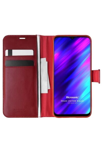 piblue جراب Meizu M10 مع غطاء حامل وحماية باللون الأحمر