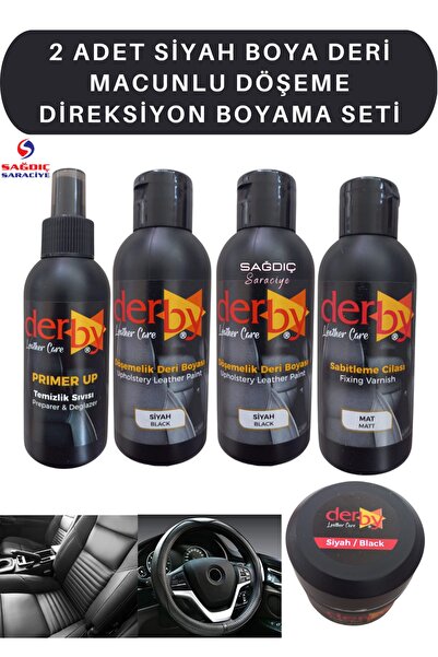 Sağdıç Saraciye Siyah Full 2 Adet Boya Oto Macunlu Döşeme Koltuk Bakım Boyama...