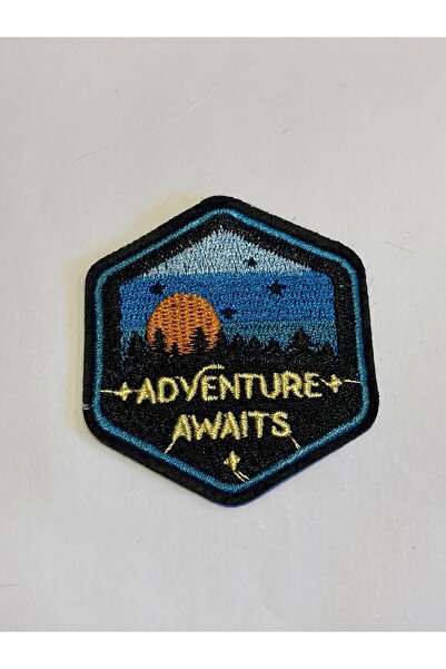 StüdyoÜmitTişört Outdoor Campıng Adventure Awaıts Patch- Peç,arma,kot Yaması