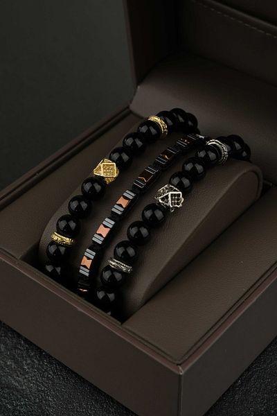 Jack Ferrero 3 Piece Men's Bracelet Set