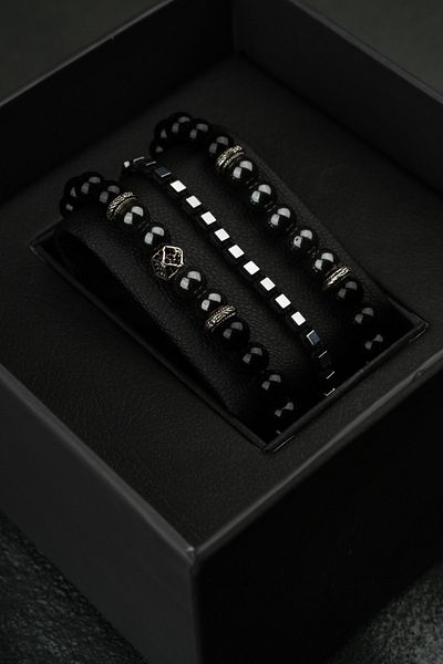 Jack Ferrero 3 Piece Men's Bracelet Set