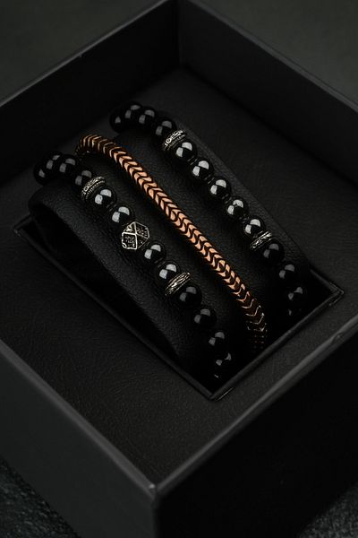 Jack Ferrero 3 Piece Men's Bracelet Set