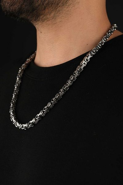 Jack Ferrero Men's Steel Invoice Necklace with No Color Fade Guaranteed