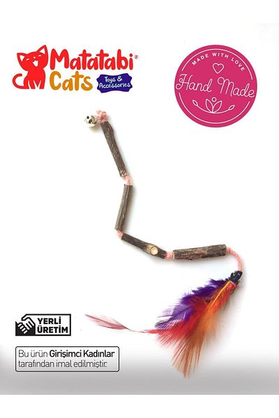 MATATABİ CATS Stringed, furry, vocal, natural Cat Chew Stick, cat Toy 1 Piece (NOT CAT HERB)