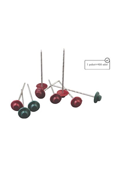 Onduline Ondulin Çivisi Sabit Çatı Çivisi 8 Cm 400 Adet 1 Kutu Yeşil