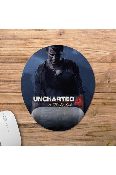 Pixxa لوحة ماوس Uncharted 4 مع مسند للمعصم موديل - 1 بيضاوي