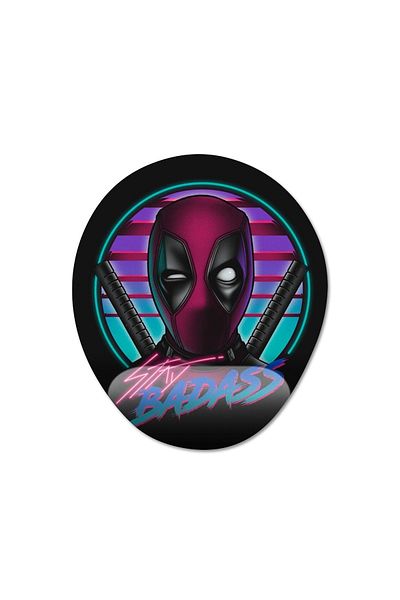 Pixxa نموذج لوحة الماوس لدعم المعصم Stay Badass من Deadpool - بيضاوي واحد