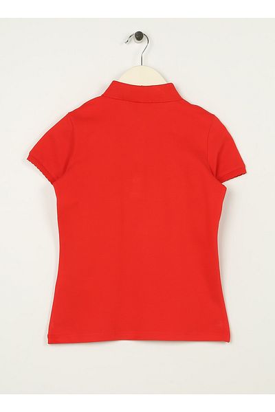 U.S. Polo Assn. Tricou roșu simplu pentru fetiță Tp01-ıy023
