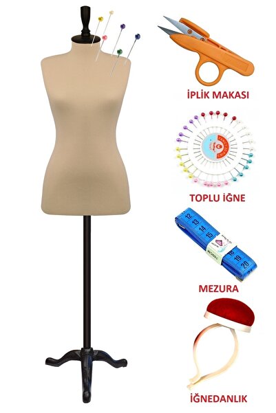 Manken İstanbul Dikiş Setli Sünger Iğne Batabilen 46 Beden Terzi Mankeni Prov...