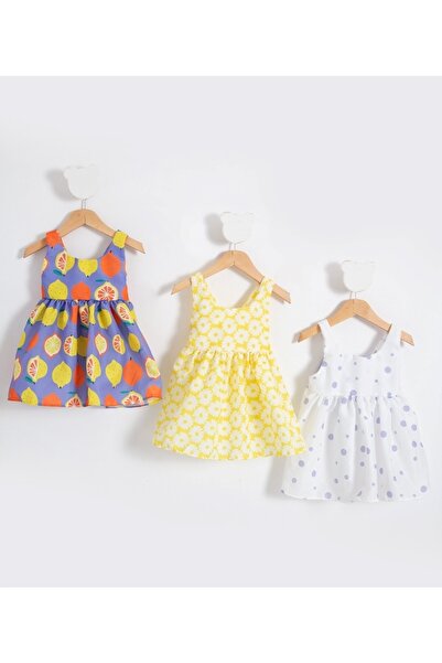 wianna baby 3 Piece Dress (WILL BE SENT WITH PINK FLOWERS INSTEAD OF YELLOW FLOWERS.)