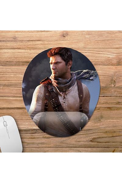 Pixxa موديل لوحة ماوس Uncharted 3 مع مسند للمعصم - 1 بيضاوي