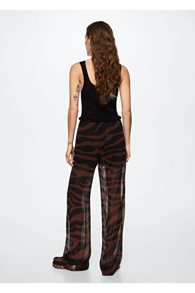 MANGO Woman Hayvan Desenli Düz Kesim Pantolon