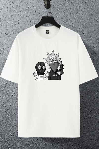 Joza Outdoors Tricou unisex pentru femei și bărbați Gang Rick Gangster cu imprimeu oversize
