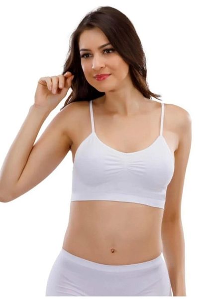 by İGP Sutien bustier alb cu bretele din frânghie pentru femei, cu tampoane detașabile