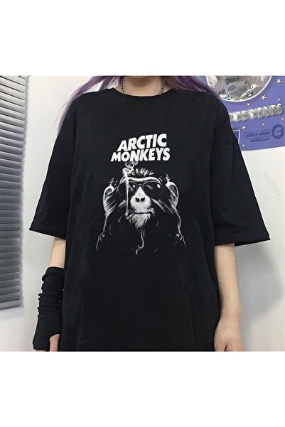 Toum Tricou oversize unisex negru de la Hakatumoda Rock Series Arctic Monkey