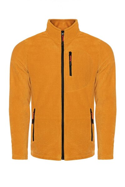 MAXIMILLIAN Erkek Polar Hardal Renk 3 Cepli Fermuarlı Bato Yaka Outdoor Polar