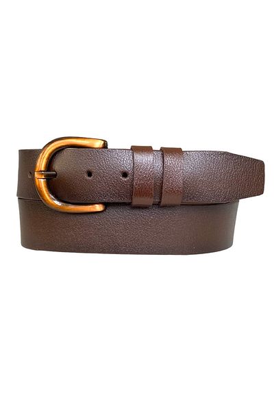 GoDeri 100% Γνήσιο Δέρμα, Πόρπη Legend Copper Color, Σκούρο Καφέ Γυναικεία Ζώνη Τζιν 4 cm=26-χάλκινο