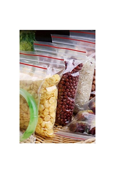 Merpak Ambalaj Kilitli Torba 23x31 Cm 50'li Kilitli Buzdolabı Poşeti Şeffaf Kilitli Poşet Kilitli Saklama Poşeti