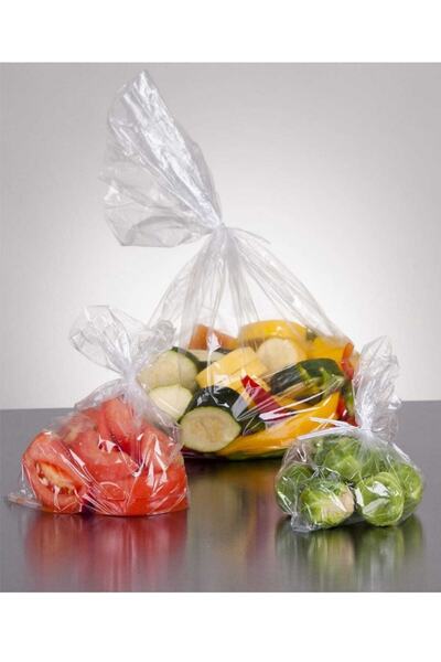 Merpak Ambalaj Bakkaliye Torbası 5'lik 1 Kg 30x52 Cm Naylon Torba Dolap Poşeti Şeffaf Bakliyat Torbası