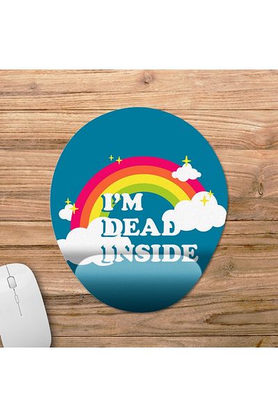 Pixxa موديل لوحة ماوس I'm Dead Inside مع مسند للمعصم - 1 بيضاوي