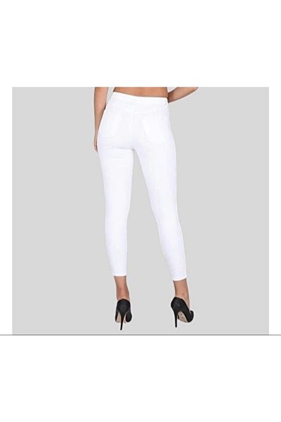 LAMİRA Women's White High Waist Skinny Jeans
